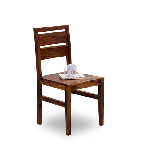 Lowa Solid Sheesham Wood Dining cum Study Chair in Natural Finish - Rajasthali Furniture 