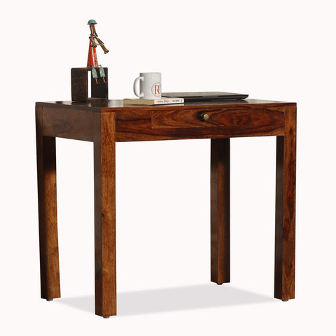 Adom Solid Wood One Drawer Writing Table in Honey Oak Finish - Rajasthali Furniture 