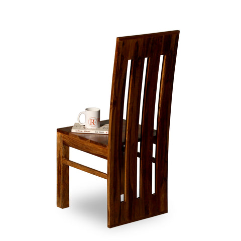 Poster Solid Sheesham Wood Dining cum Study Chair in Natural Finish - Rajasthali Furniture 