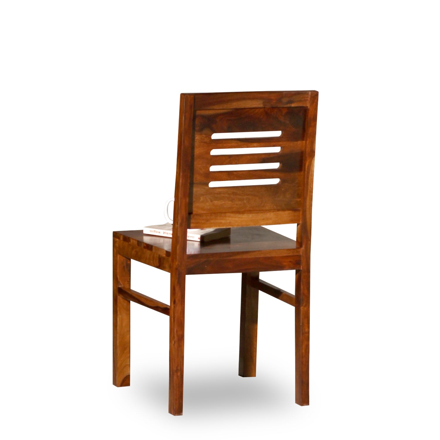 Maine Solid Sheesham Wood Dining cum Study Chair in Natural Finish - Rajasthali Furniture 