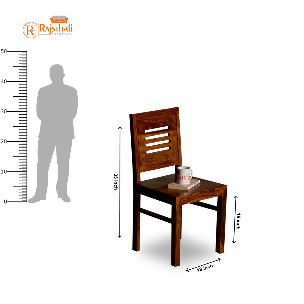 Maine Sheesham Wood Dining & Study Chair (Natural Finish)