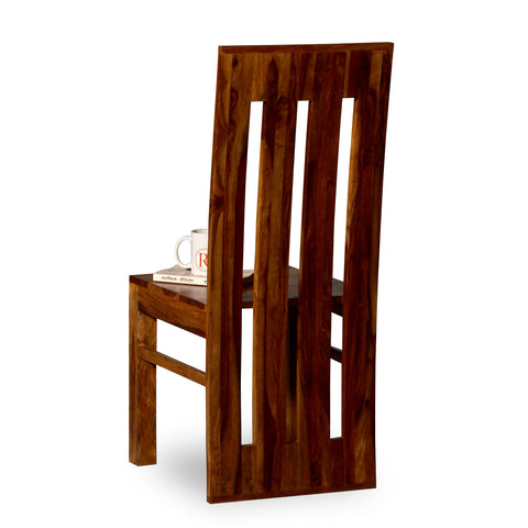 Poster Solid Sheesham Wood Dining cum Study Chair in Natural Finish - Rajasthali Furniture 