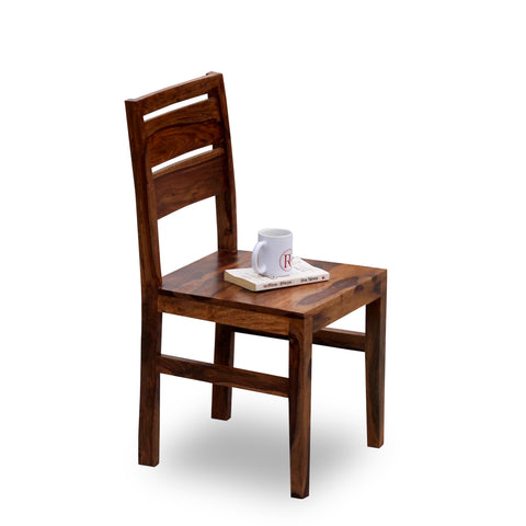 Lowa Solid Sheesham Wood Dining cum Study Chair in Natural Finish - Rajasthali Furniture 