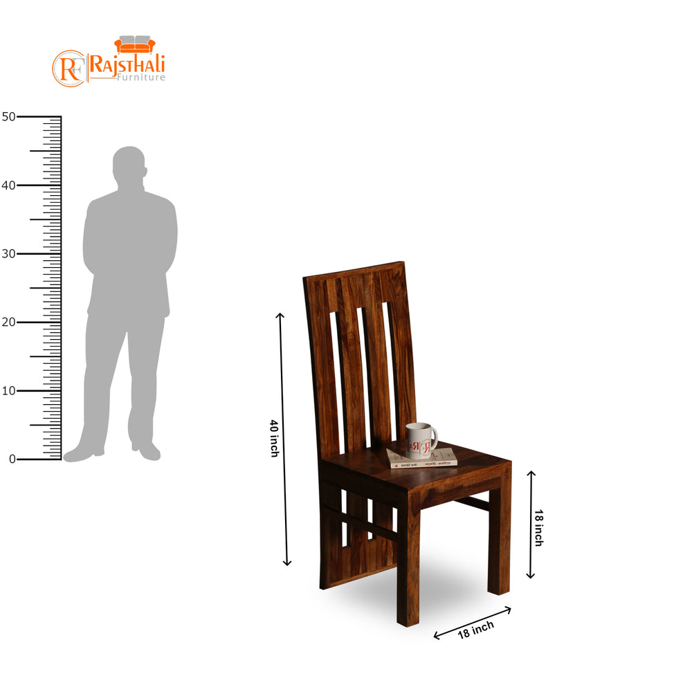 Poster Sheesham Wood Dining & Study Chair (Natural Finish)