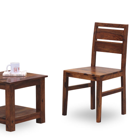 Lowa Solid Sheesham Wood Dining cum Study Chair in Natural Finish - Rajasthali Furniture 