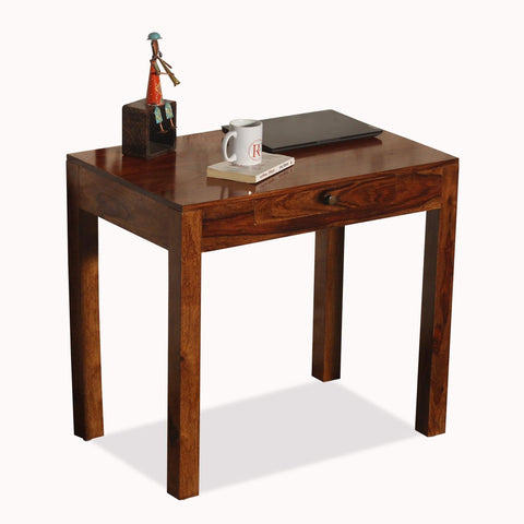 Adom Solid Wood One Drawer Writing Table in Honey Oak Finish - Rajasthali Furniture 