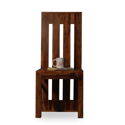 Poster Solid Sheesham Wood Dining cum Study Chair in Natural Finish - Rajasthali Furniture 