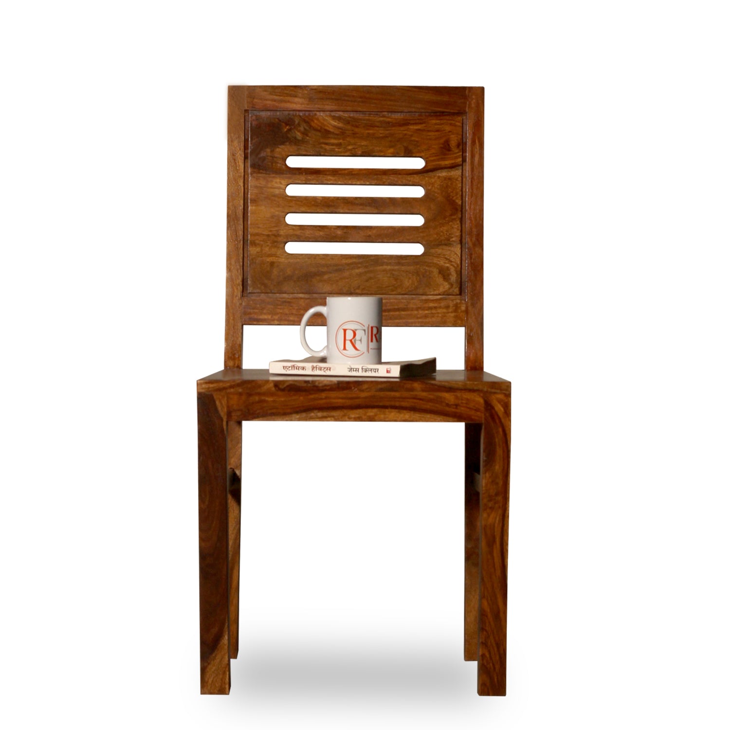 Maine Solid Sheesham Wood Dining cum Study Chair in Natural Finish - Rajasthali Furniture 