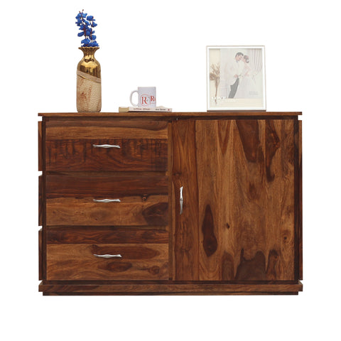 Vandyke Solid Wood Sideboard Cabinet Floor Mounted in Honey Oak Finish