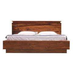 Platform Solid Wood Double with Box Storage in Honey Oak Finish