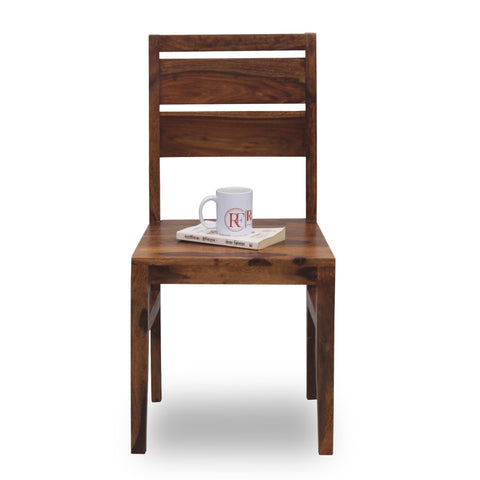 Lowa Solid Sheesham Wood Dining cum Study Chair in Natural Finish - Rajasthali Furniture 