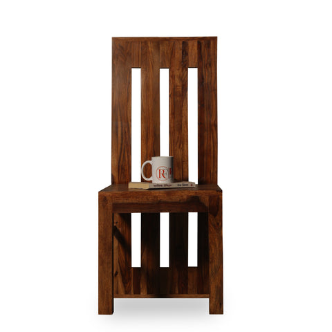 Poster Solid Sheesham Wood Dining cum Study Chair in Natural Finish - Rajasthali Furniture 