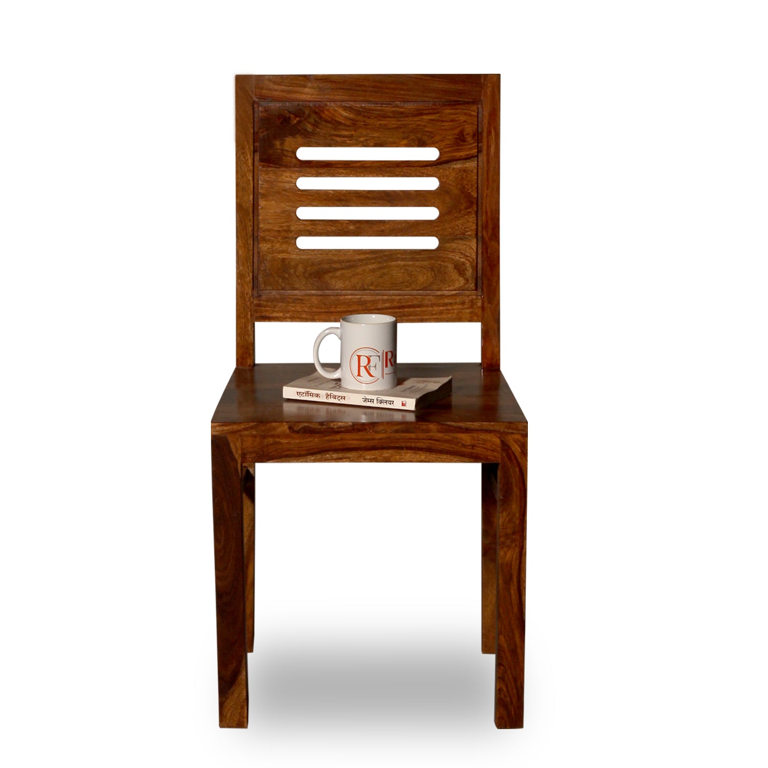 Maine Solid Sheesham Wood Dining cum Study Chair in Natural Finish - Rajasthali Furniture 