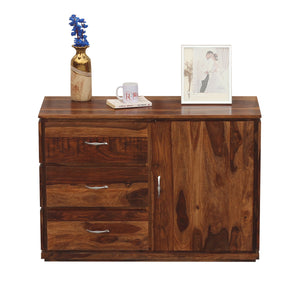 Vandyke Solid Wood Sideboard Cabinet Floor Mounted in Honey Oak Finish - Rajasthali Furniture 
