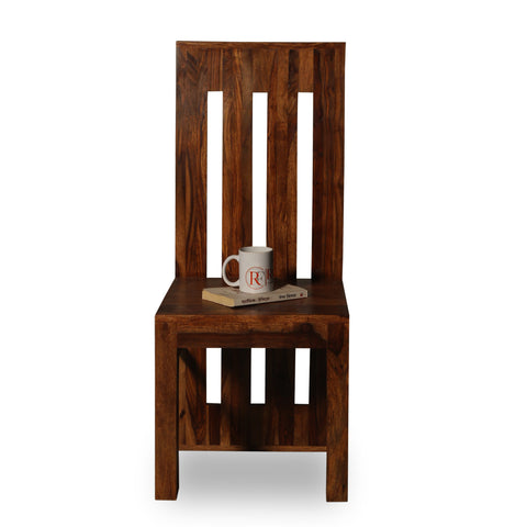 Poster Solid Sheesham Wood Dining cum Study Chair in Natural Finish - Rajasthali Furniture 