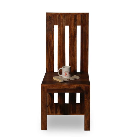 Poster Solid Sheesham Wood Dining cum Study Chair in Natural Finish - Rajasthali Furniture 