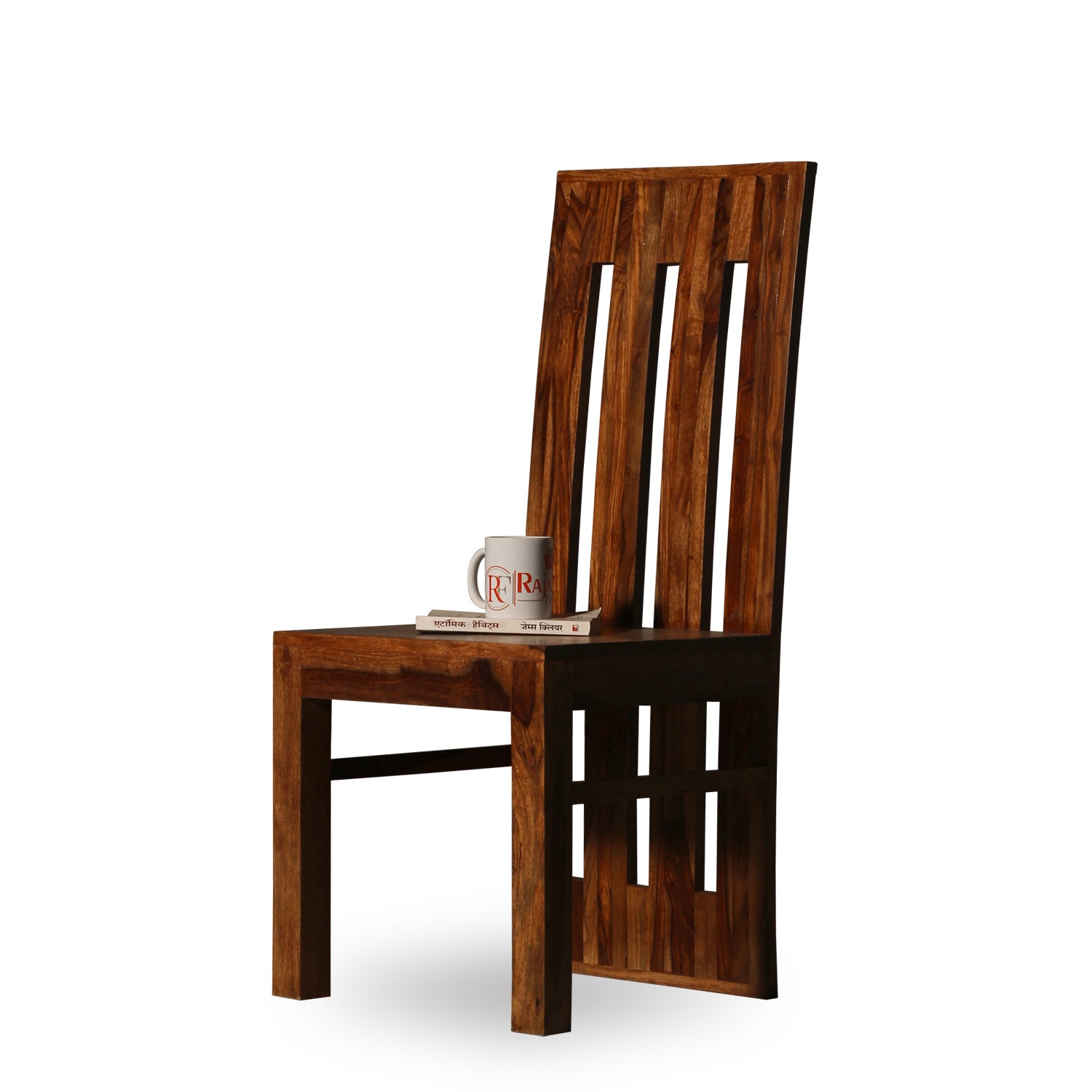 Poster Solid Sheesham Wood Dining cum Study Chair in Natural Finish - Rajasthali Furniture 