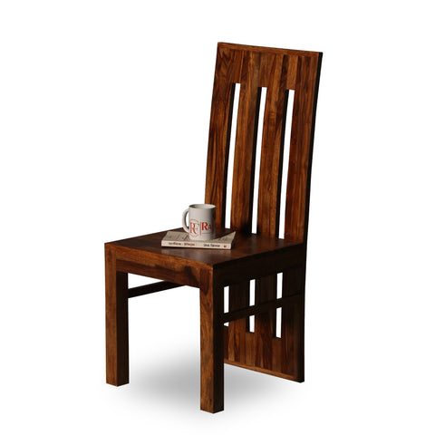 Poster Solid Sheesham Wood Dining cum Study Chair in Natural Finish - Rajasthali Furniture 