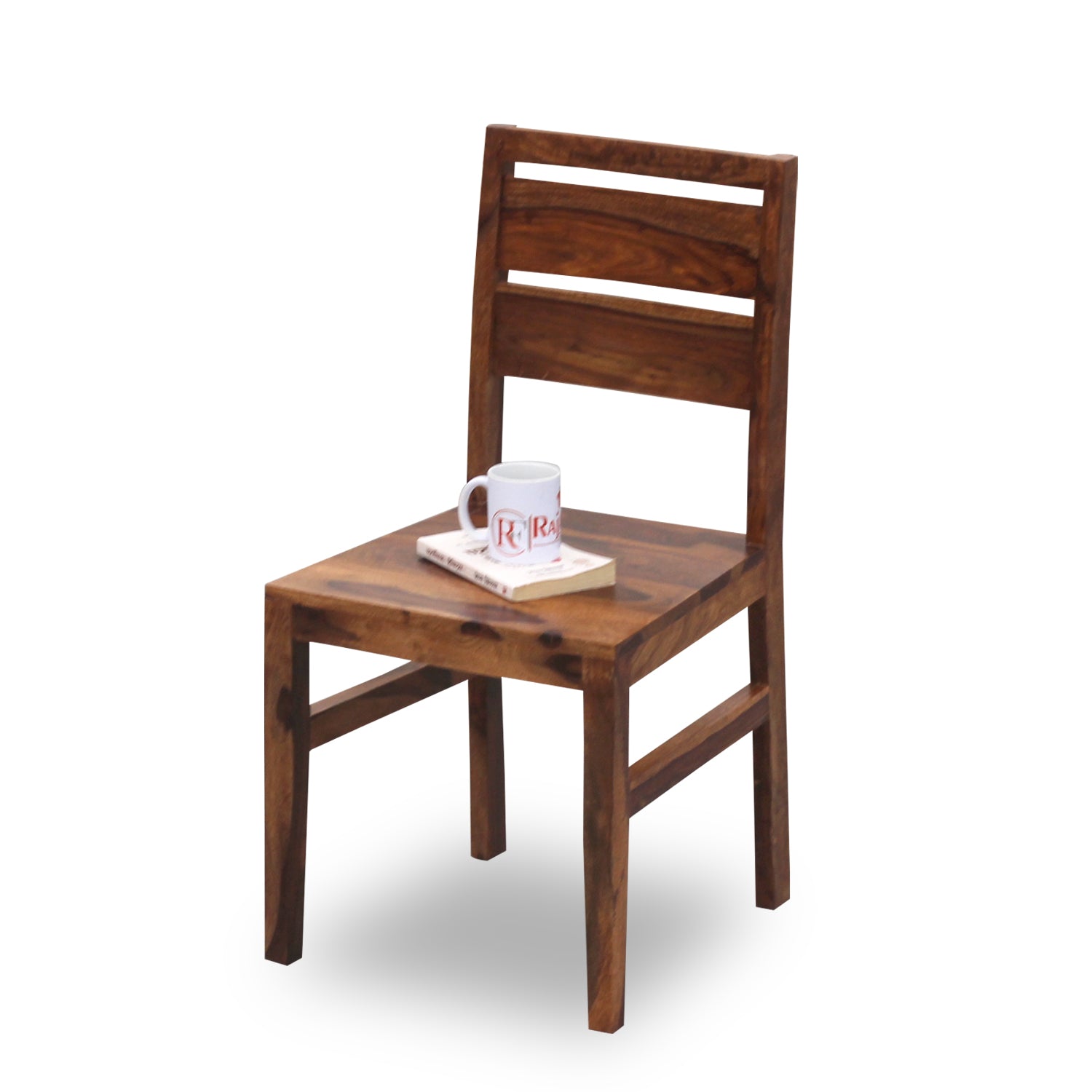 Lowa Solid Sheesham Wood Dining cum Study Chair in Natural Finish - Rajasthali Furniture 