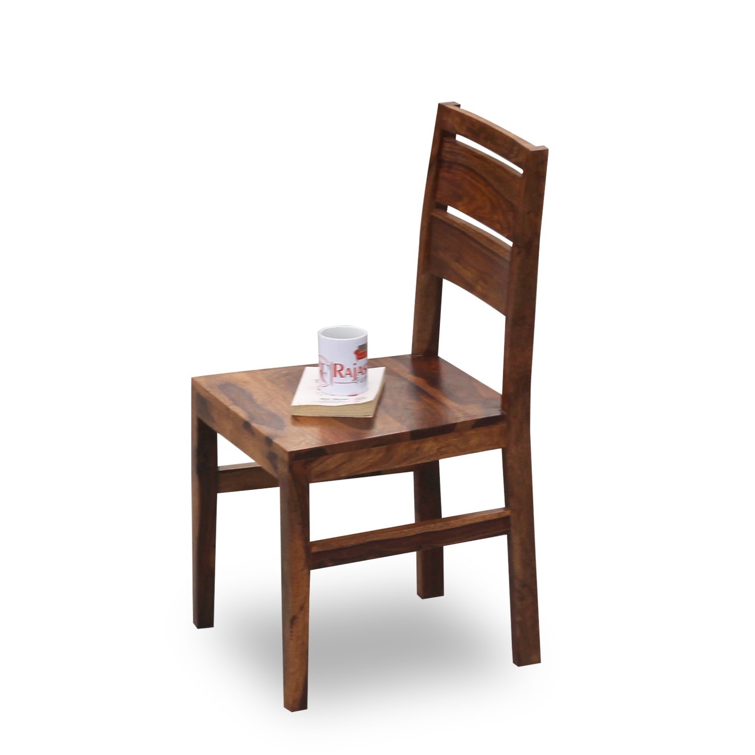 Lowa Solid Sheesham Wood Dining cum Study Chair in Natural Finish - Rajasthali Furniture 