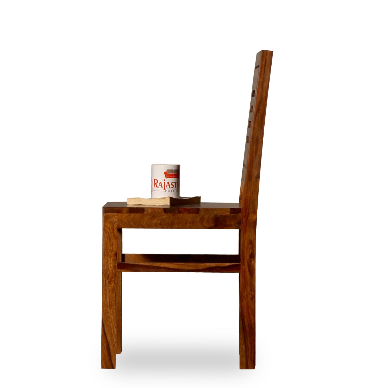 Maine Solid Sheesham Wood Dining cum Study Chair in Natural Finish - Rajasthali Furniture 