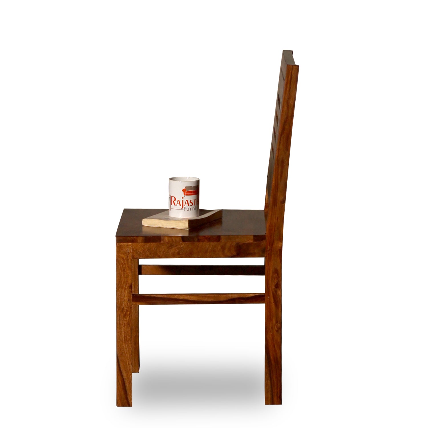 Maine Solid Sheesham Wood Dining cum Study Chair in Natural Finish - Rajasthali Furniture 