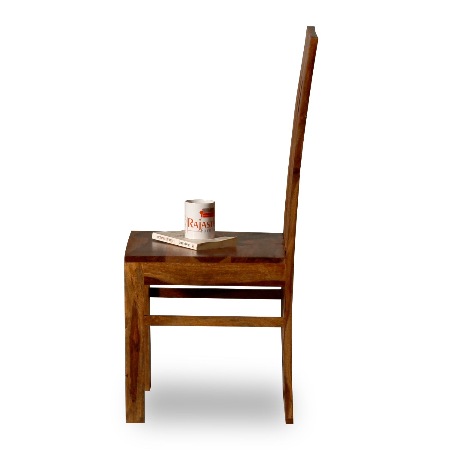 Poster Solid Sheesham Wood Dining cum Study Chair in Natural Finish - Rajasthali Furniture 