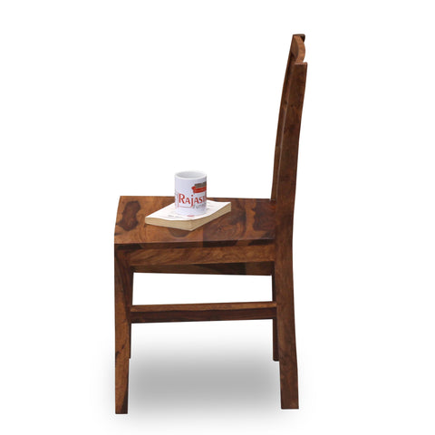 Lowa Solid Sheesham Wood Dining cum Study Chair in Natural Finish - Rajasthali Furniture 