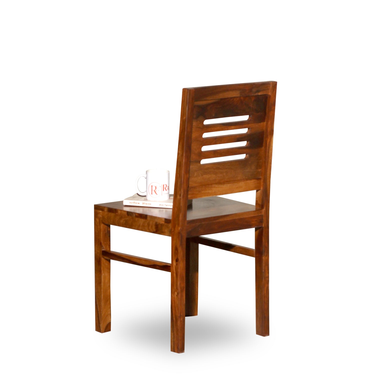 Maine Solid Sheesham Wood Dining cum Study Chair in Natural Finish - Rajasthali Furniture 