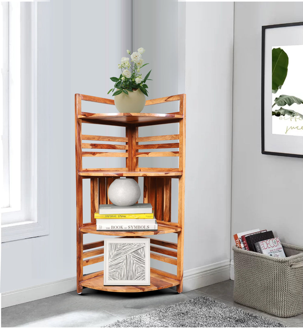 Strood Solid Wood Four Tier End Table - rajasthali-furnitureSolid Wood Four Tier End Table