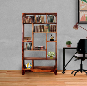 Bottlesfoard Solid Wood Book Shelf in Natural Finish - rajasthali-furniture