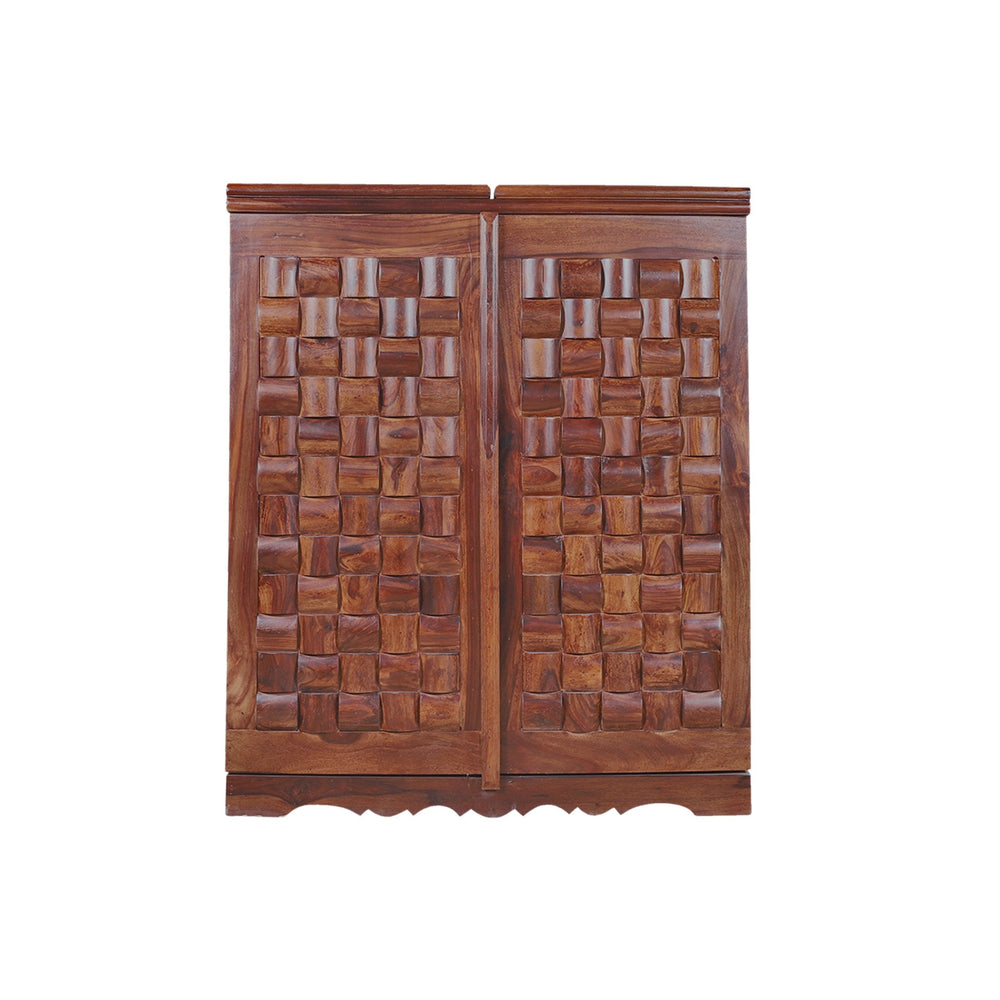 Reidville Solid Wood Bar Unit in Honey oak finished Rajasthali Furniture - Rajasthali Furniture 