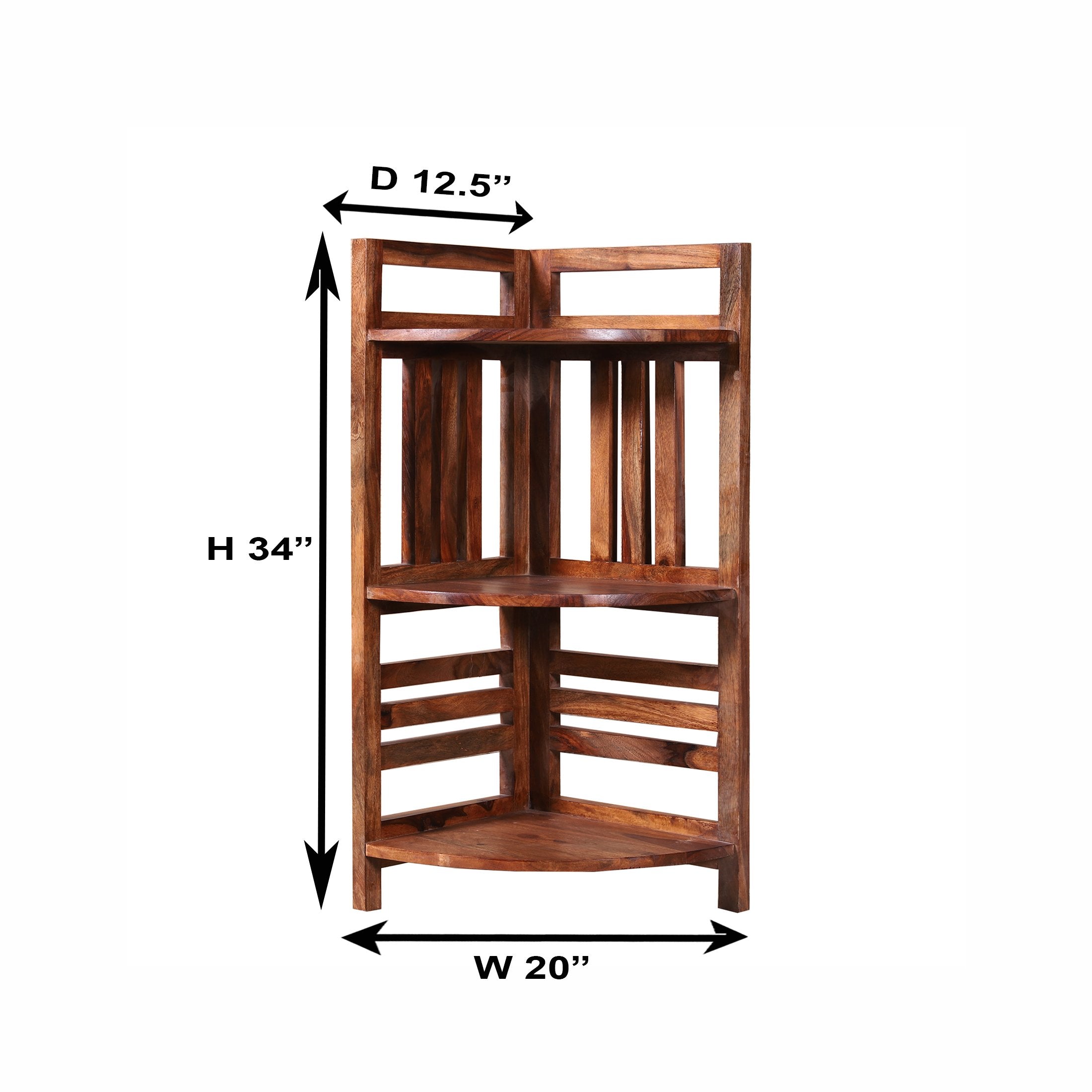 Buy Solid Wood Three Tier End Table 