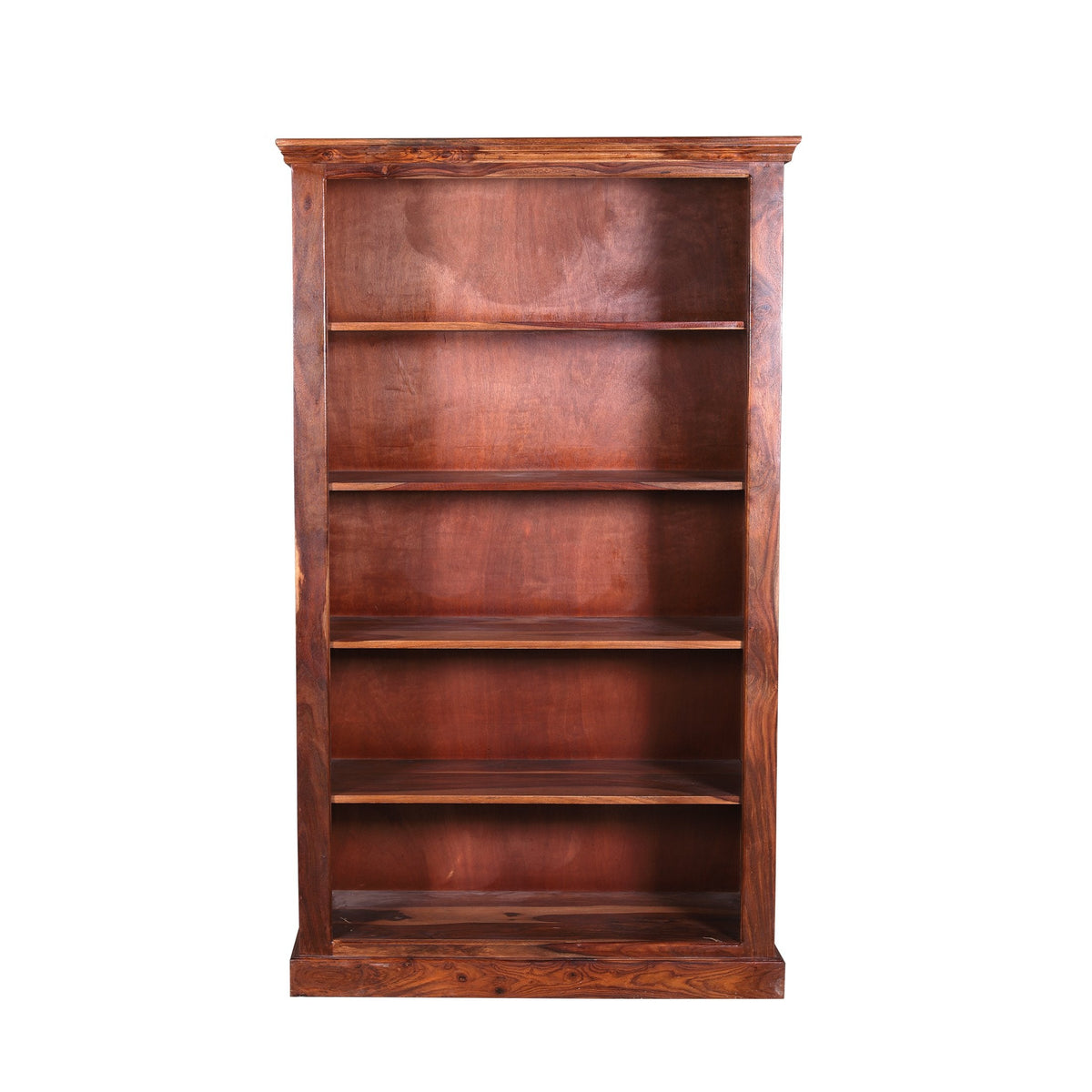 Solid Wood Book Case with wooden jali in Natural Finish - rajasthali-furniture