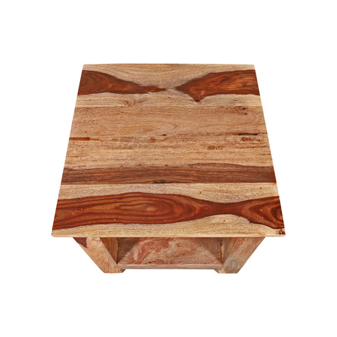 Caserta Solid Wood in Natural Side Table/ Night Stand - rajasthali-furniture