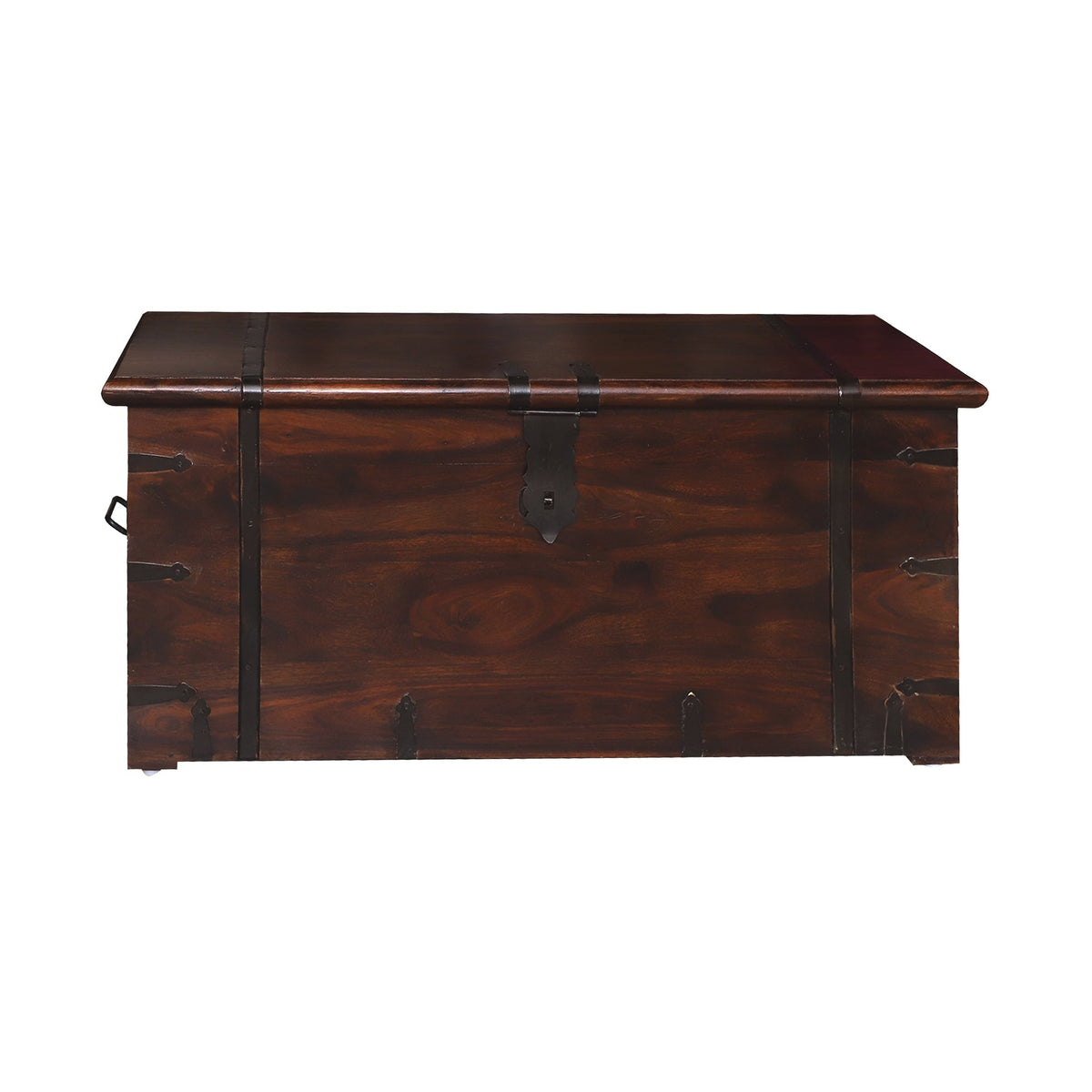 Pomona wooden storage trunk in walnut - Rajasthali Furniture 