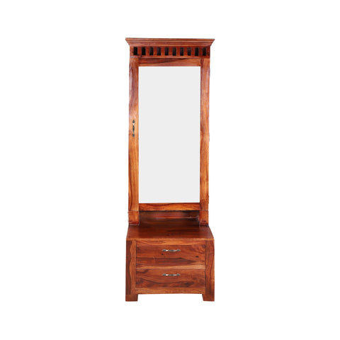 Livia Solid Wood Two Drawer Dressing Mirror - rajasthali-furniture