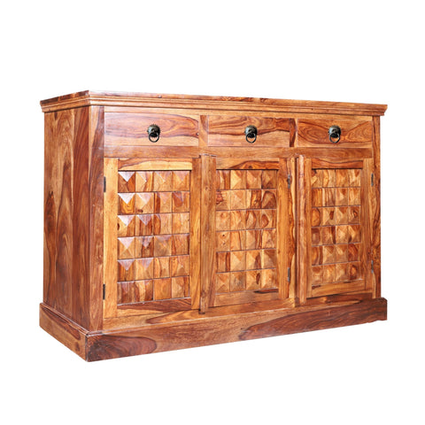 Bennis Solid Wood Side Board/Cabinet in Honey oak Finished Rajasthali Furniture - rajasthali-furniture