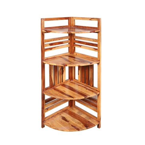 Solid Wood Four Tier End Table