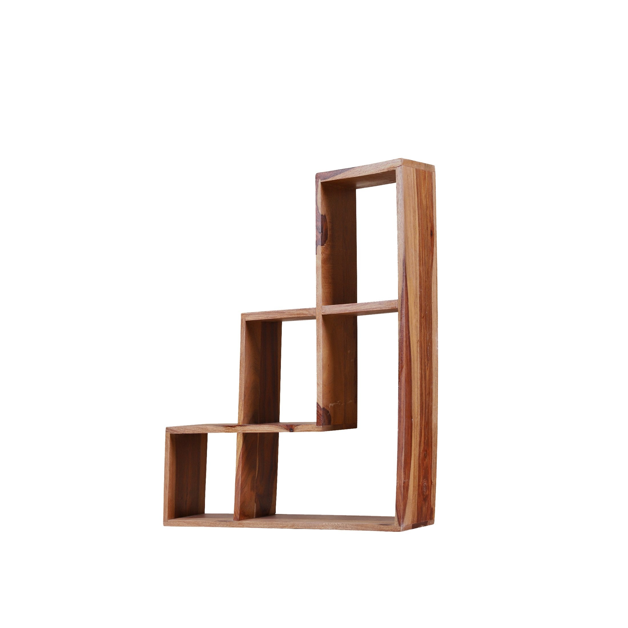 Bezerra Solid Wood Wall Shelf in Natural Finish Rajasthali Furniture - rajasthali-furniture