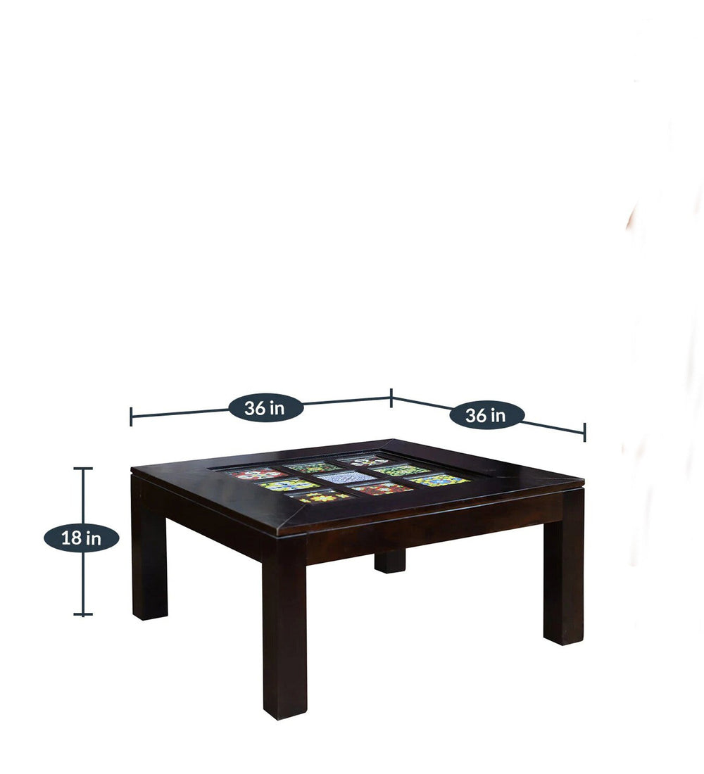 Silven Sheesham Wood Tile-Top Coffee Table (Walnut Finish)