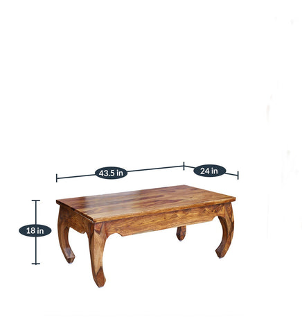 Eden Solid Wood Center Table in Honey Oak Finished Rajasthali Furniture - Rajasthali Furniture 