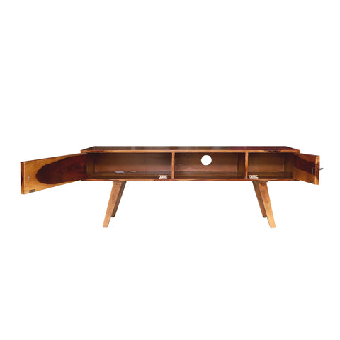 Lekedi 57" Solid Wood Open Shelf with Two Palla TV Unit - Rajasthali Furniture 