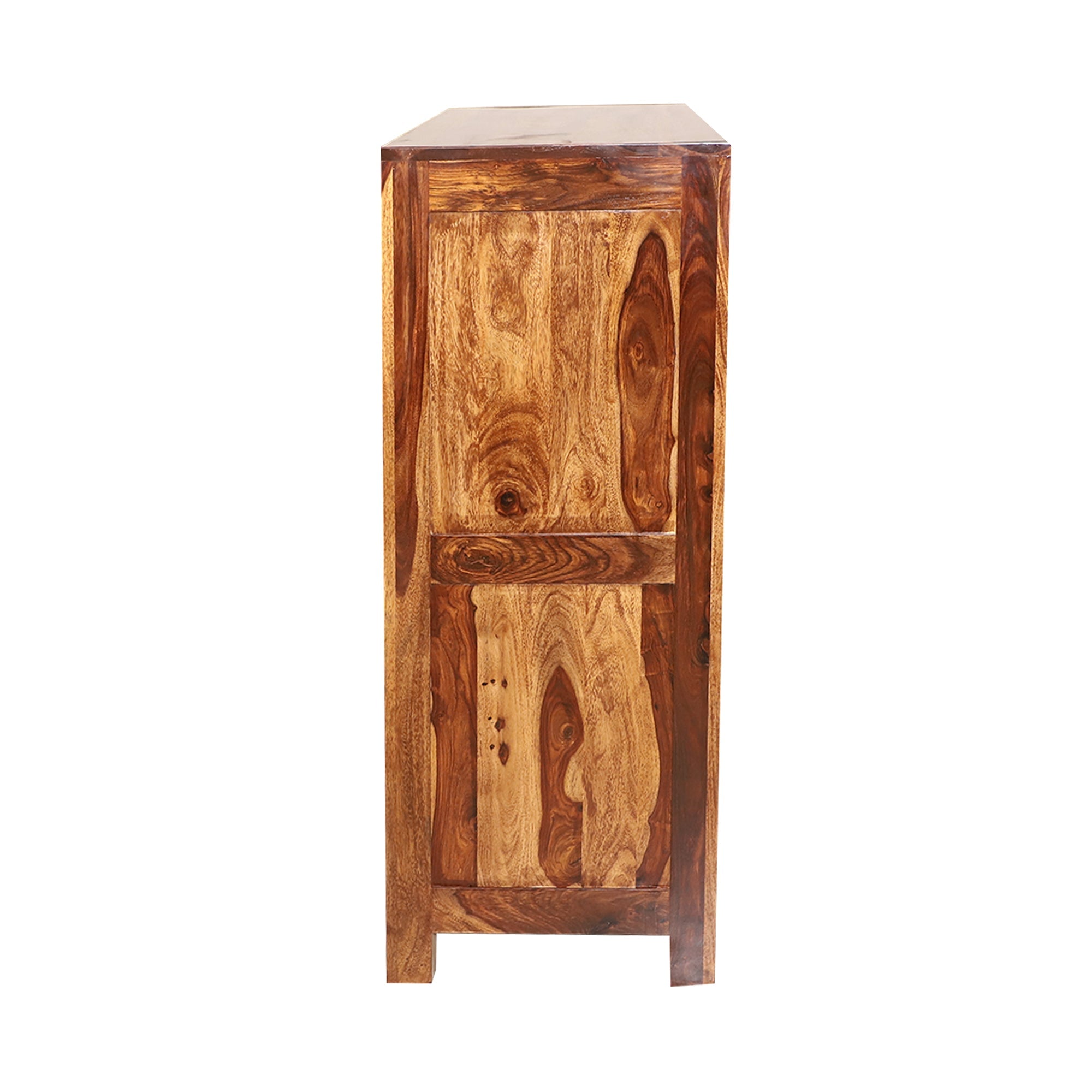 Paulo wooden Side Board Cabinet in Natural Finish - Rajasthali Furniture 