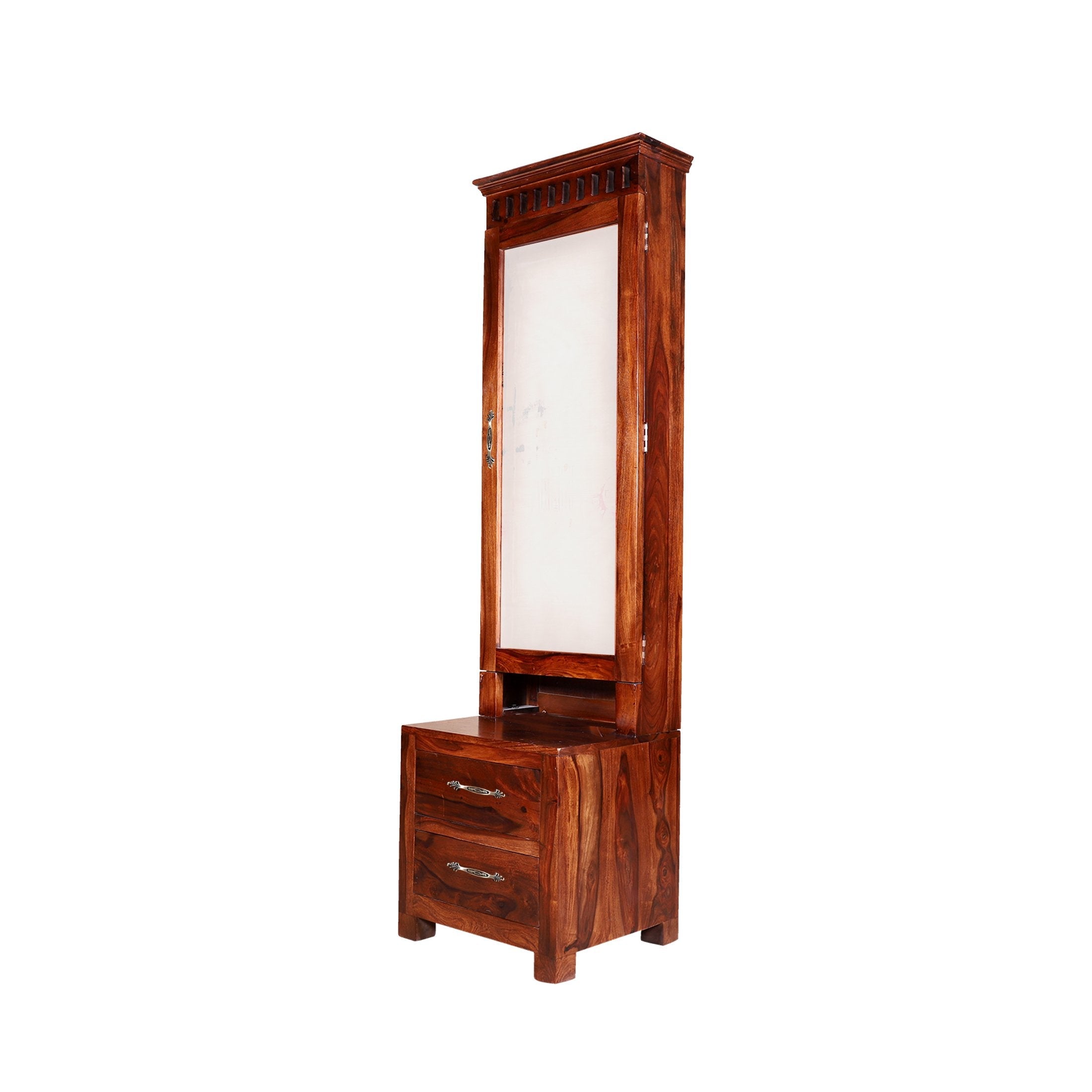 Livia Solid Wood Two Drawer Dressing Mirror - rajasthali-furniture