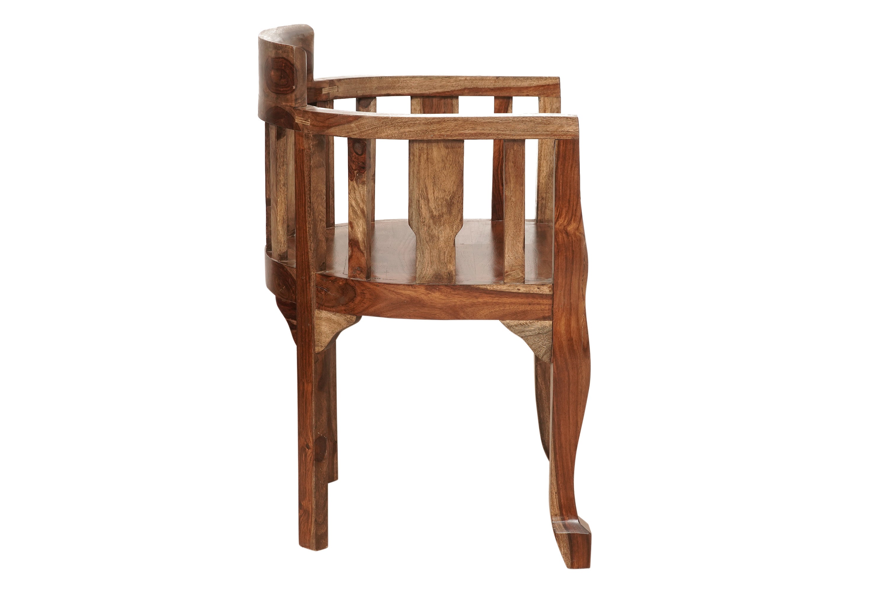 Lubin Solid Wood Living Room Chair in Honey Oak Finished - Rajasthali Furniture 