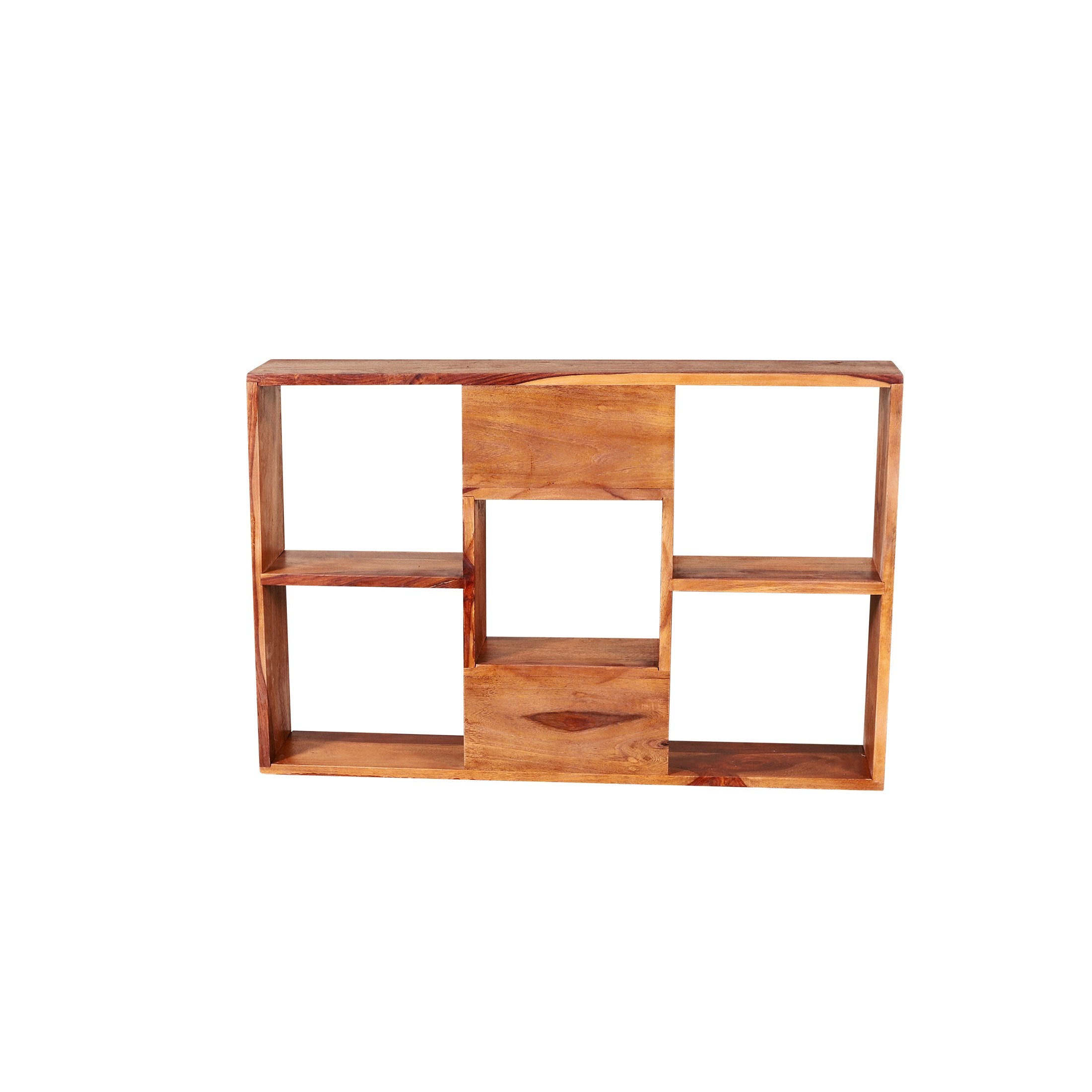 Gracie Solid Wood Wall Shelves in Natural Finish Rajasthali Furniture - rajasthali-furniture