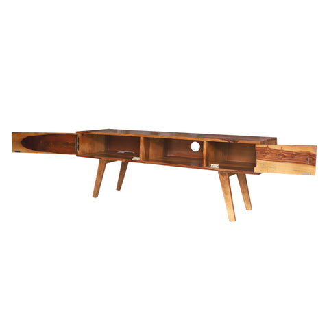 Lekedi 57" Solid Wood Open Shelf with Two Palla TV Unit - Rajasthali Furniture 