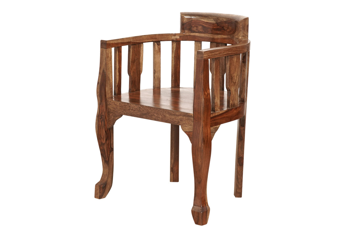 Lubin Solid Wood Living Room Chair in Honey Oak Finished - Rajasthali Furniture 