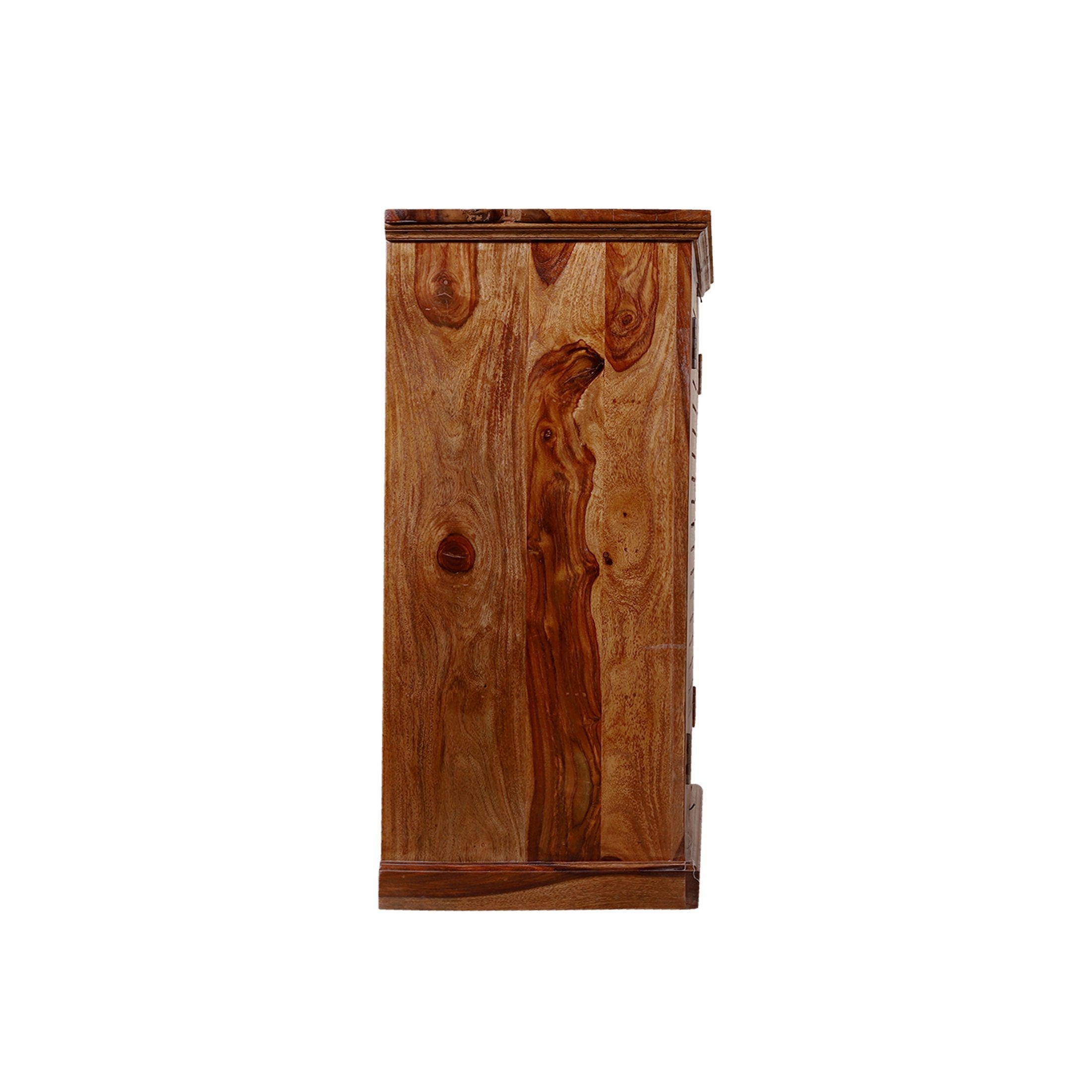 Haze Solid Wood Two Door Shoe Rack - rajasthali-furniture
